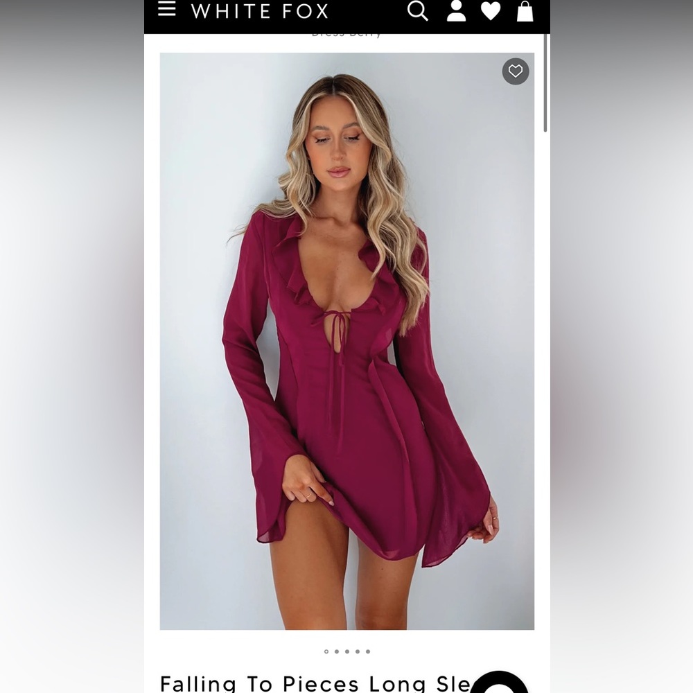 White Fox Ruffle Mini Dress